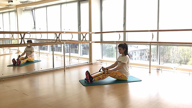 Photo of Horizontal pull using resistance band exercise