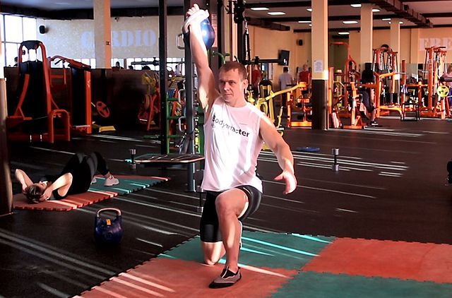 Photo of One-Arm Kettlebell Split Snatch exercise