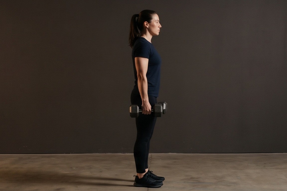 Dumbbell Lunges: starting position