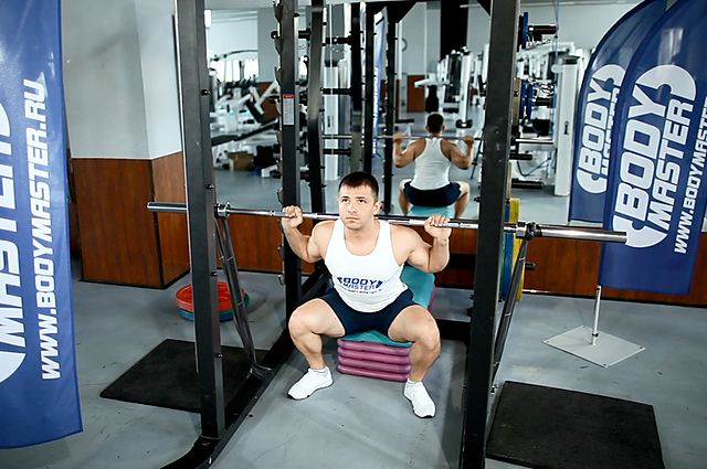 Photo of Box Squat with Bands  exercise