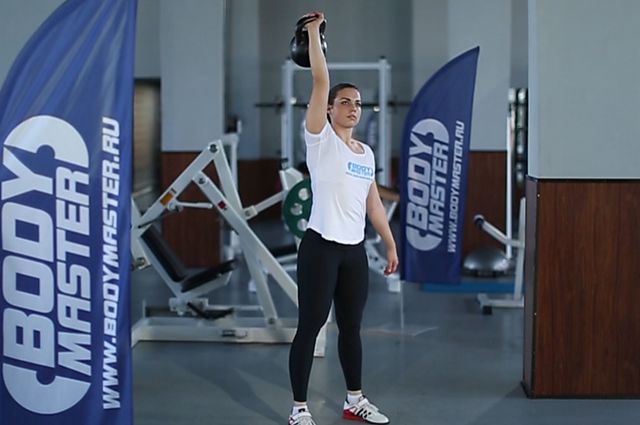 Photo of One-Arm Kettlebell Push Press exercise