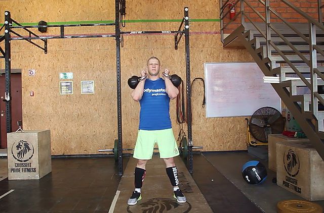 Photo of Double Kettlebell Push Press exercise