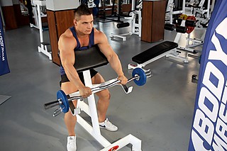 Reverse Barbell Preacher Curls