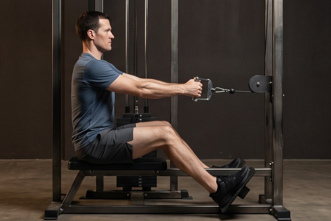 Elevated Cable Rows: starting position