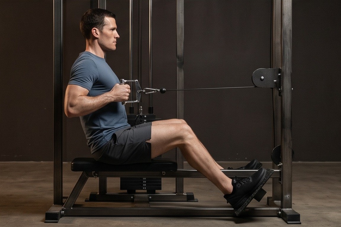 Elevated Cable Rows: final position