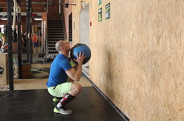 Photo of Wall Ball Squat exercise