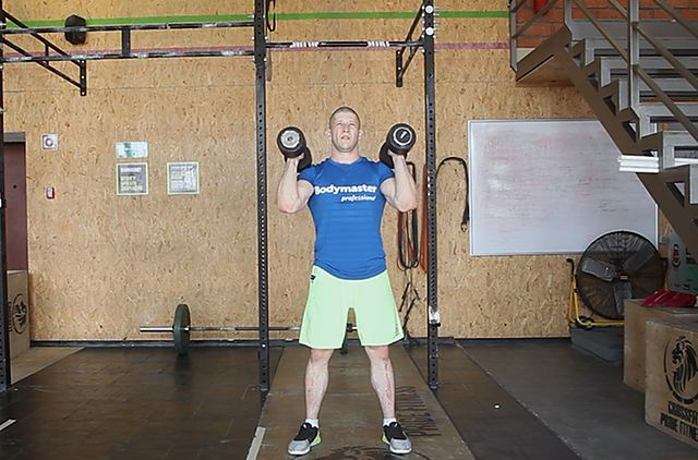 Photo of The Dumbbell Push Press exercise