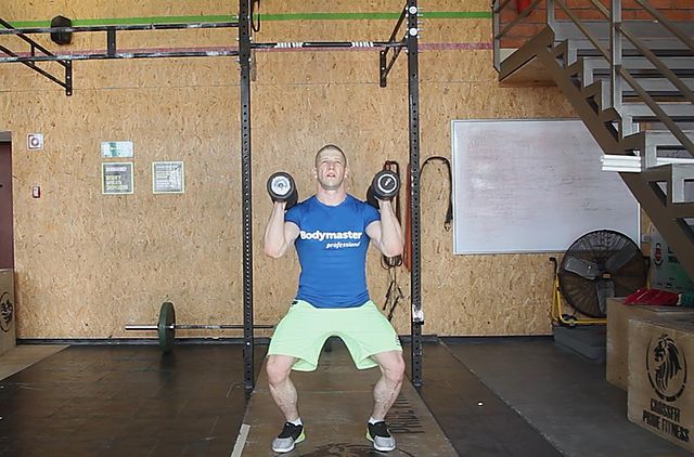 Photo of The Dumbbell Push Press exercise