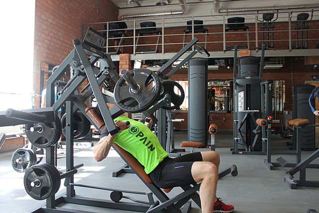 Photo of Leverage Decline Chest Press exercise