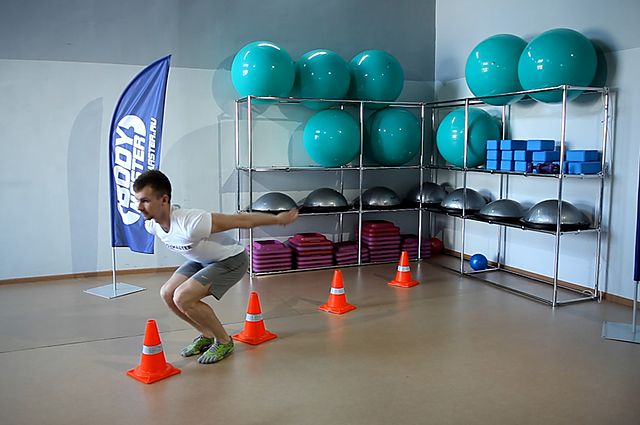 Photo of Front Cone Hops (or hurdle hops) exercise